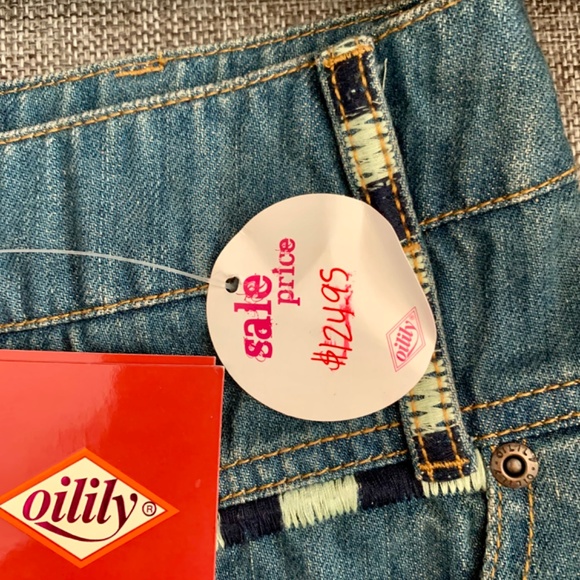 Oilily Embroidered Denim Skirt Nwt - Picture 4 of 5